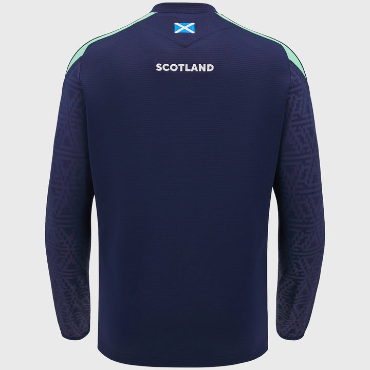 Macron Scotland Rugby Crew Sweatshirt Navy - Rugbystuff.com