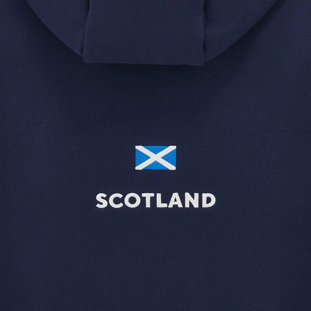 Macron Scotland Rugby Kid's Cotton Hoody Navy - Rugbystuff.com