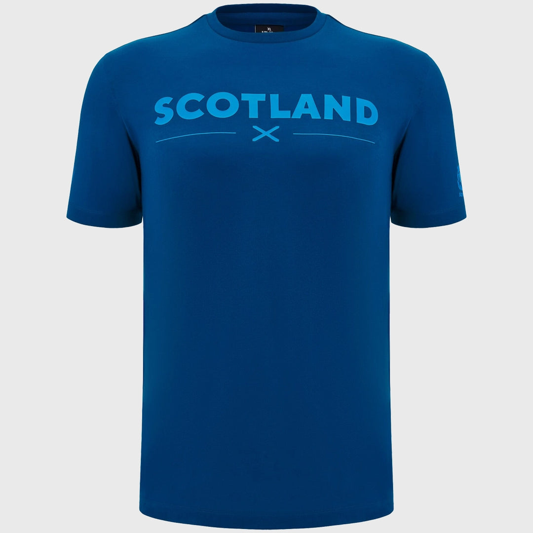 Macron Scotland Rugby Leisure Cotton Tee Navy - Rugbystuff.com