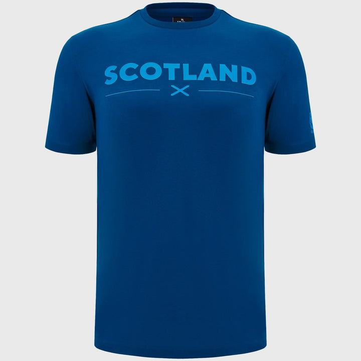 Macron Scotland Rugby Leisure Cotton Tee Navy - Rugbystuff.com