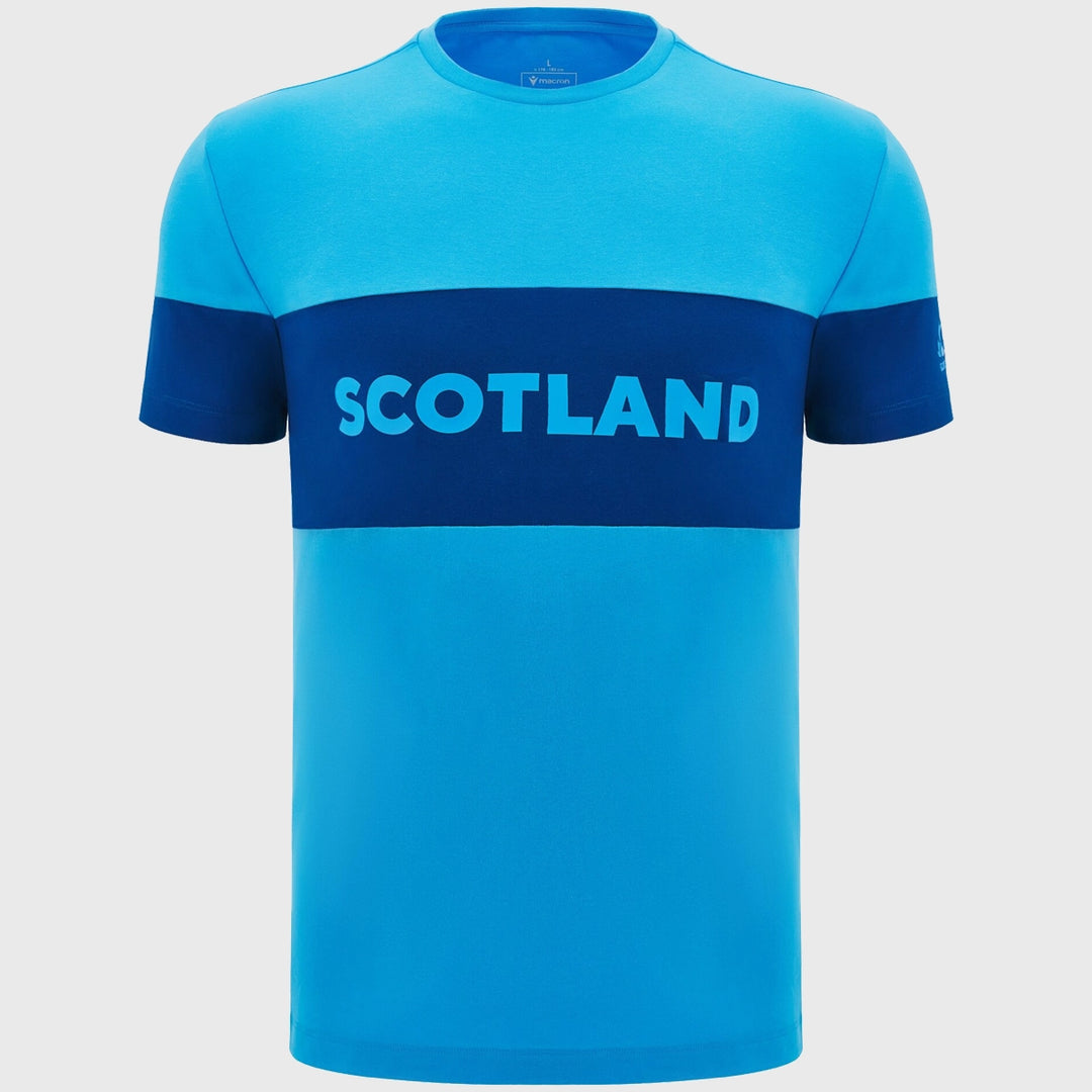 Macron Scotland Rugby Leisure Cotton Tee Sky - Rugbystuff.com