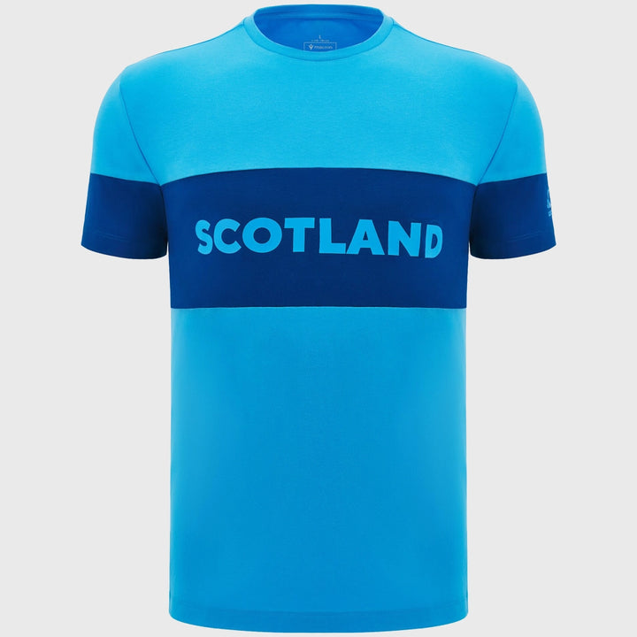 Macron Scotland Rugby Kid's Leisure Cotton Tee Sky - Rugbystuff.com