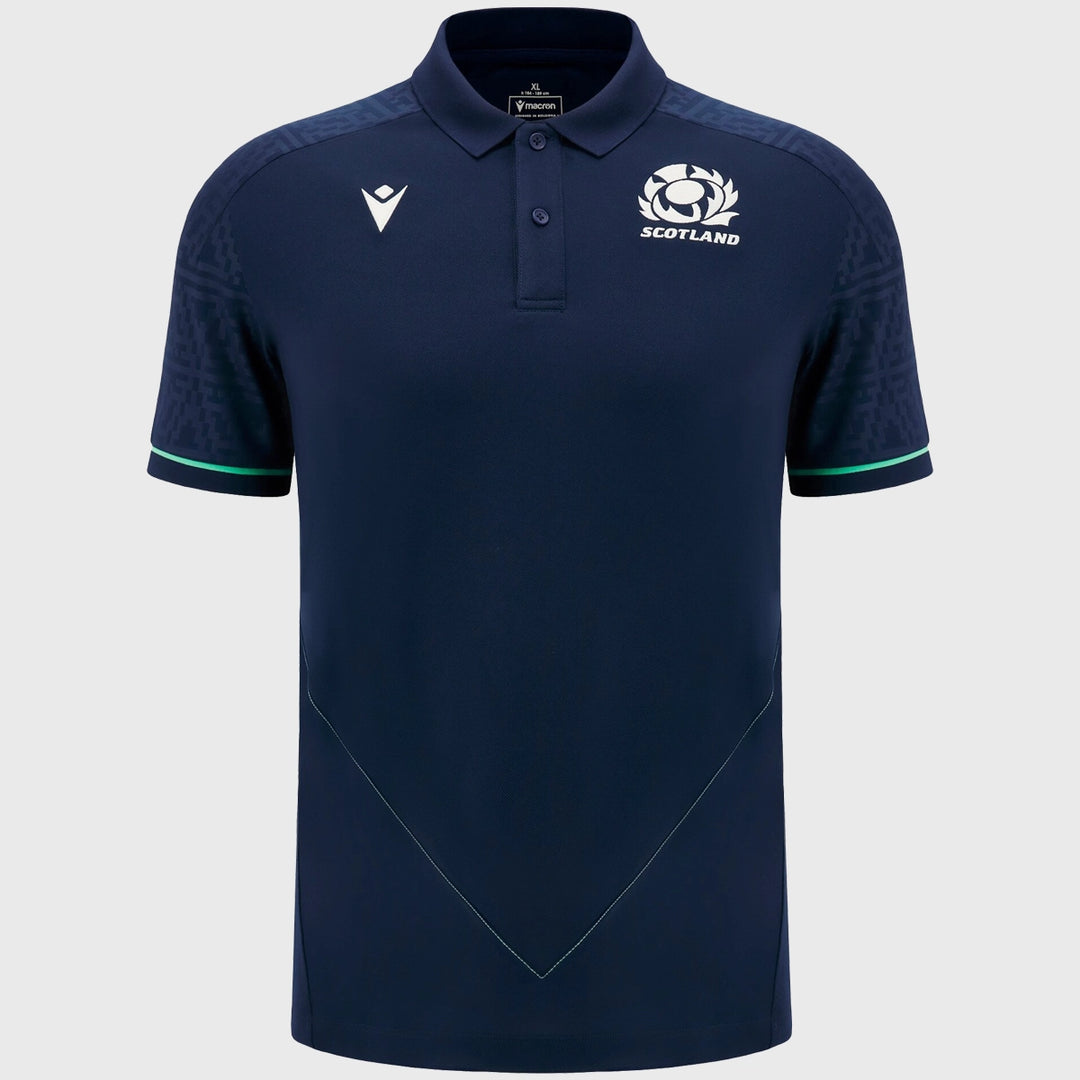 Macron Scotland Rugby Polo Shirt Navy - Rugbystuff.com