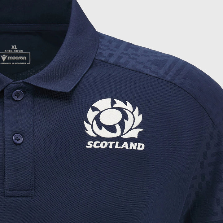 Macron Scotland Rugby Polo Shirt Navy - Rugbystuff.com