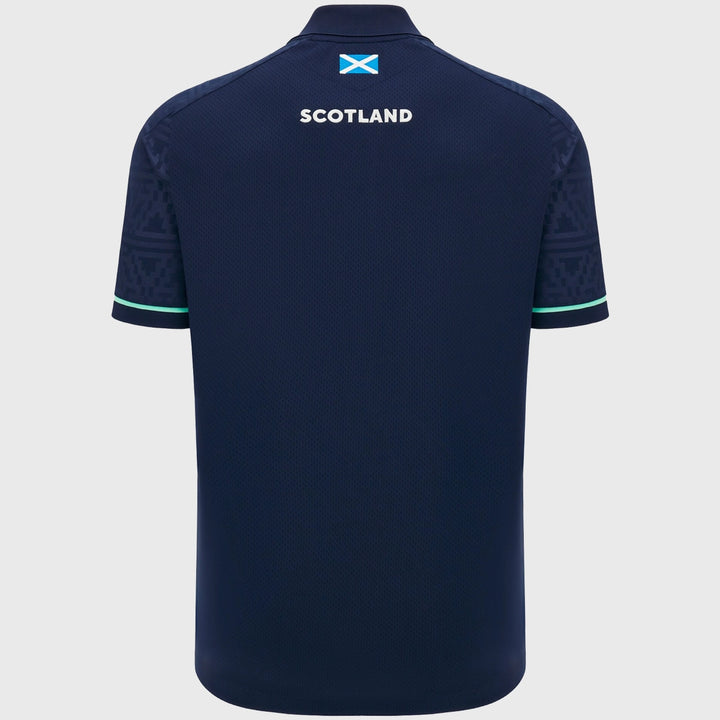 Macron Scotland Rugby Polo Shirt Navy - Rugbystuff.com