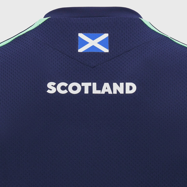 Macron Scotland Rugby Long Sleeve Poly Tee Navy - Rugbystuff.com