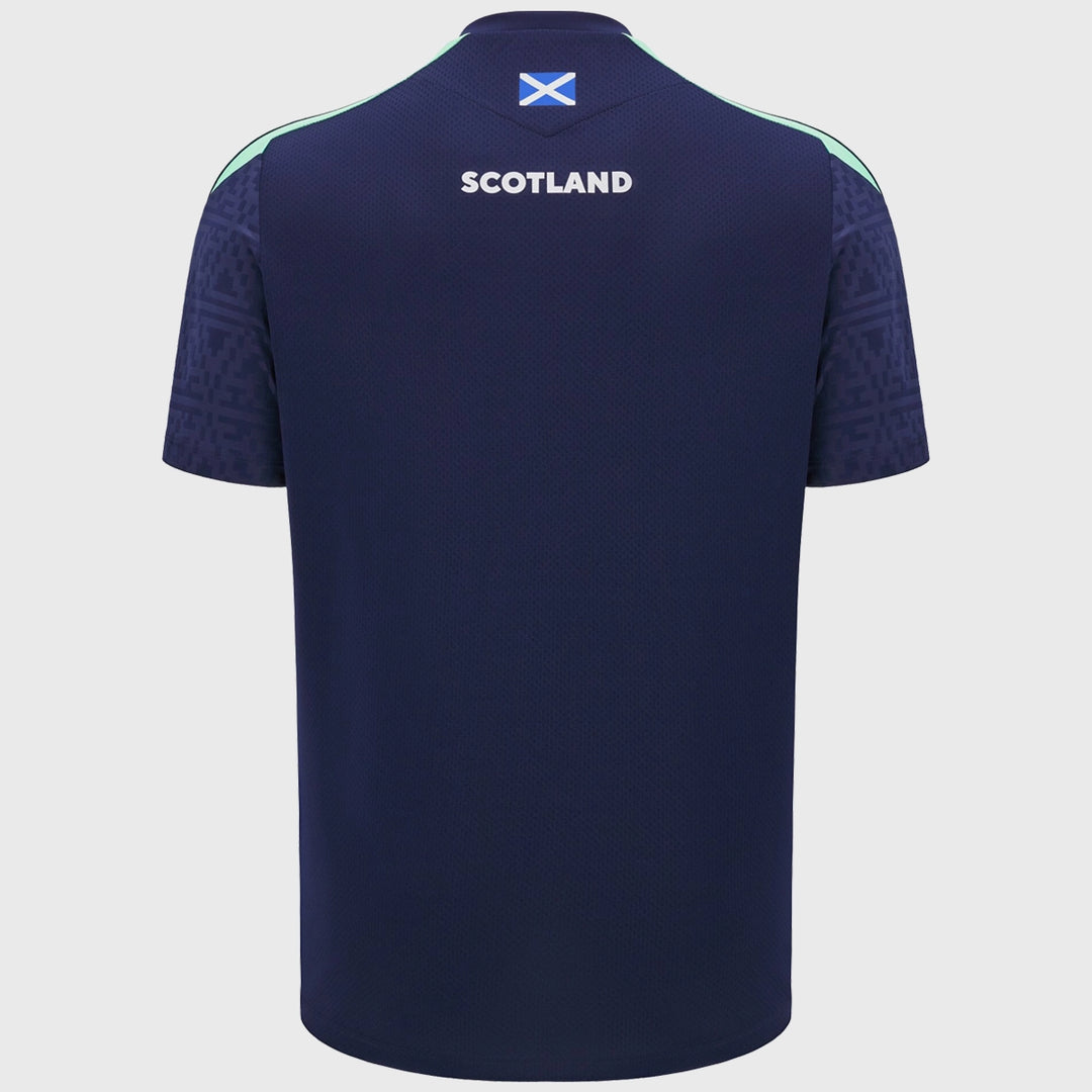 Macron Scotland Rugby Poly Tee Navy - Rugbystuff.com