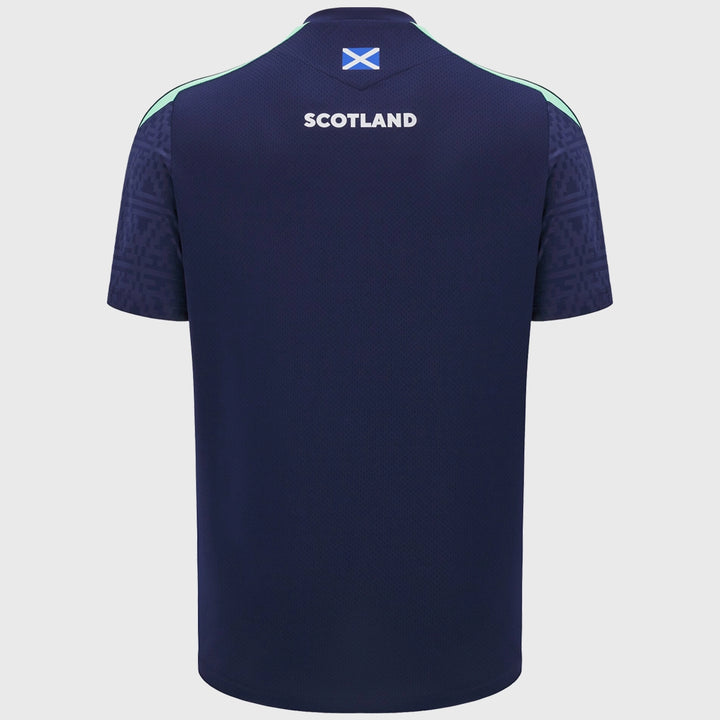 Macron Scotland Rugby Poly Tee Navy - Rugbystuff.com