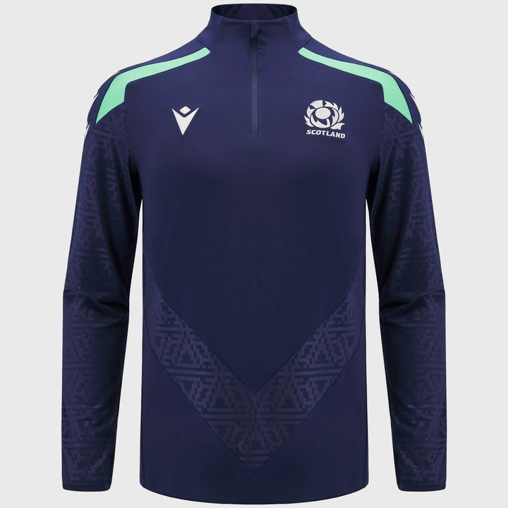 Macron Scotland Rugby Training 1/4 Zip Navy - Rugbystuff.com