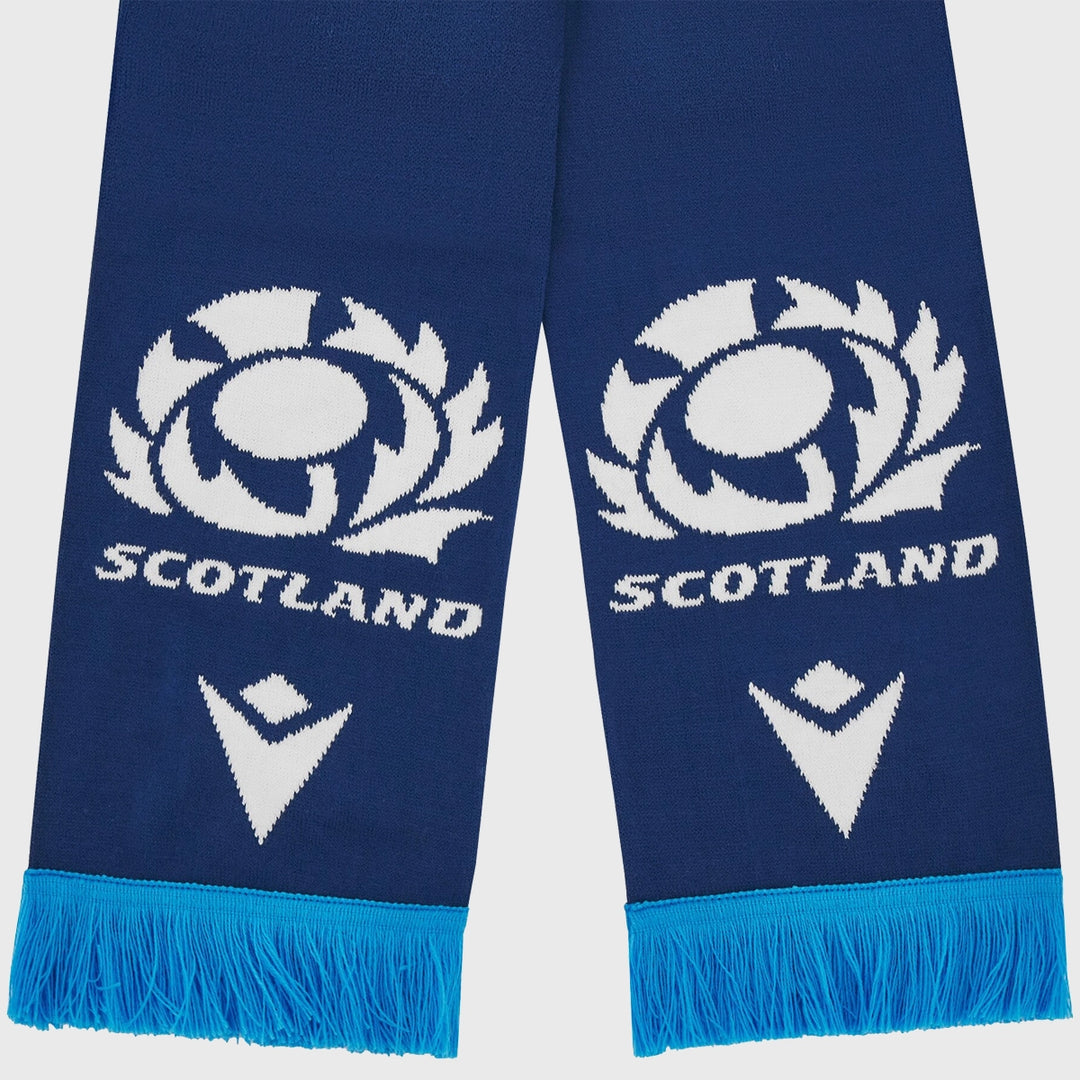 Macron Scotland Rugby Text Scarf Navy/Sky - Rugbystuff.com