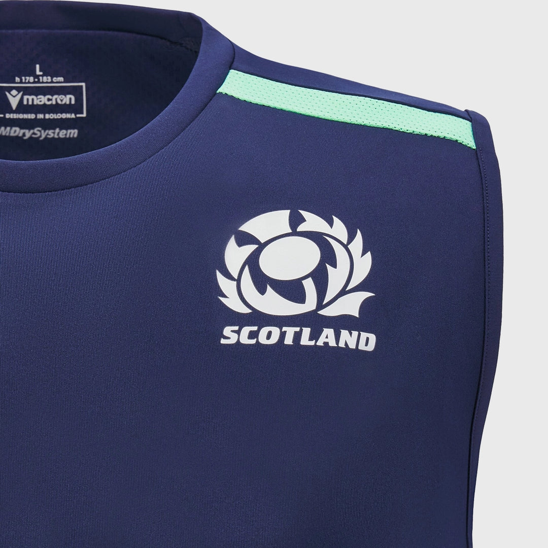 Macron Scotland Rugby Sleeveless Tee Navy - Rugbystuff.com