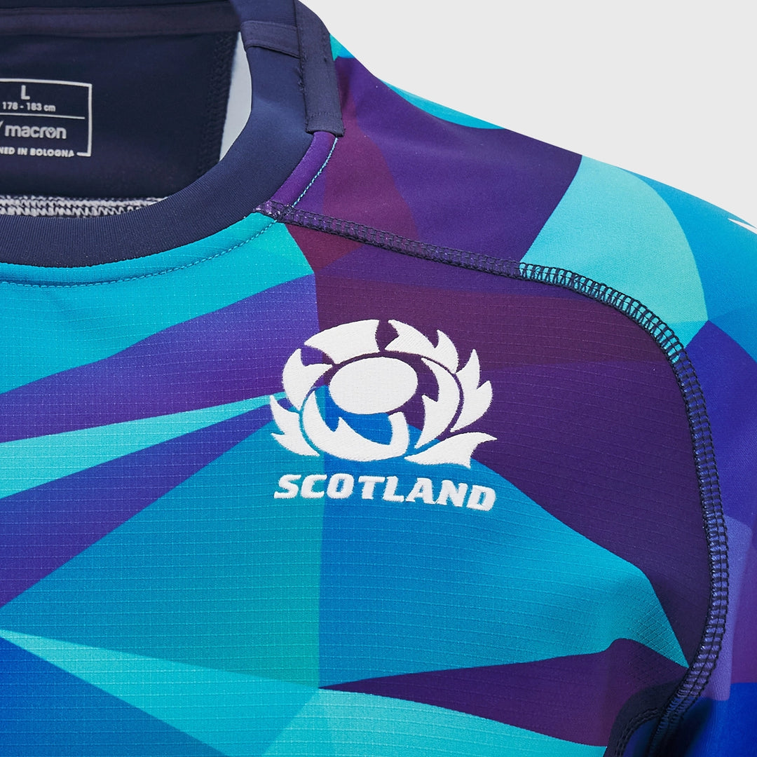 Macron Scotland Men's Training Rugby Jersey Blue 2024/25 - Rugbystuff.com