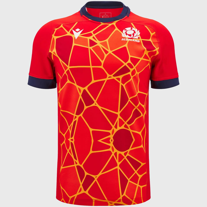 Macron Scotland Kid's Training Rugby Jersey Red 2024/25 - Rugbystuff.com