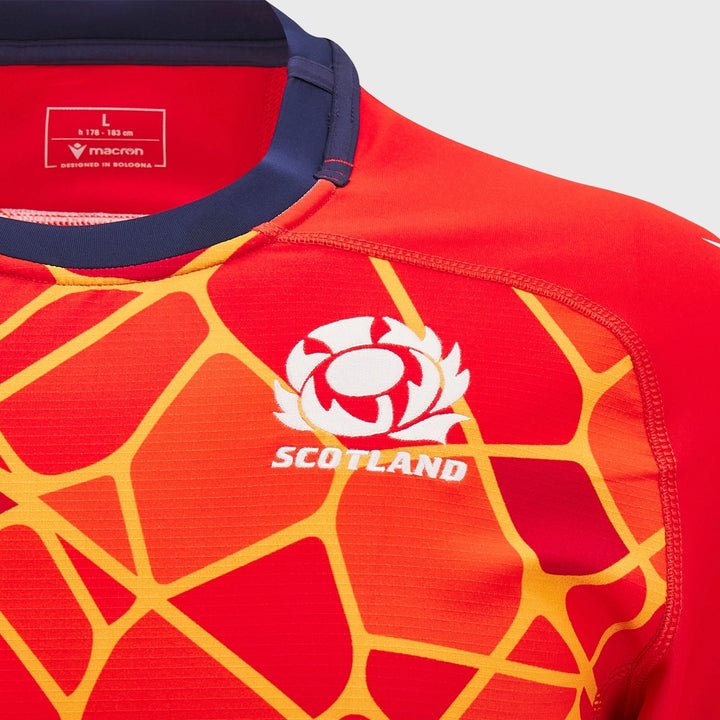 Macron Scotland Kid's Training Rugby Jersey Red 2024/25 - Rugbystuff.com