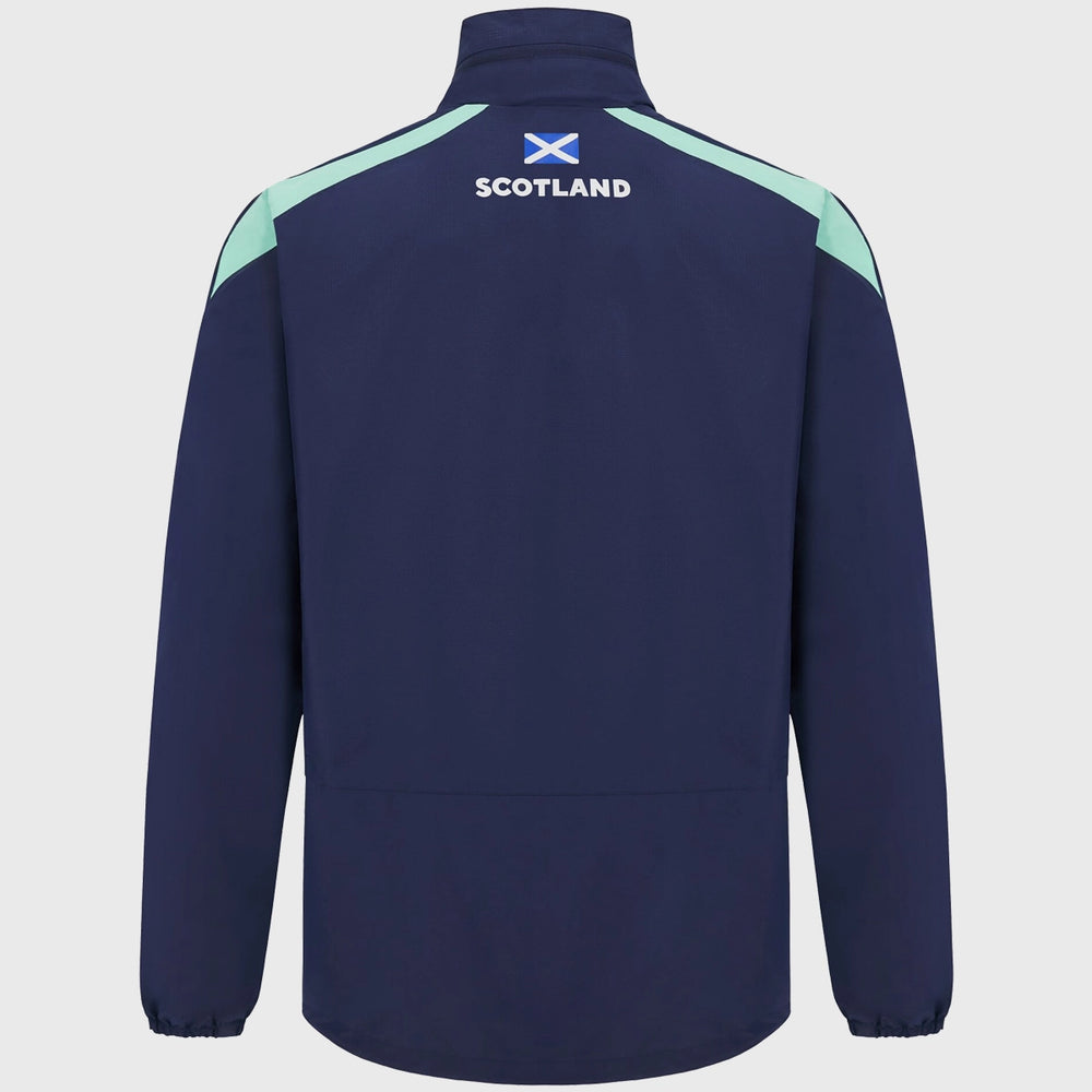 Macron Scotland Rugby Kid's Waterproof Jacket Navy - Rugbystuff.com