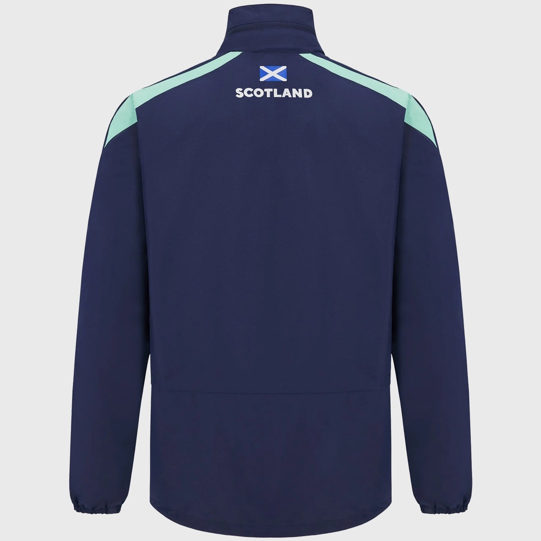 Macron Scotland Rugby Kid's Waterproof Jacket Navy - Rugbystuff.com