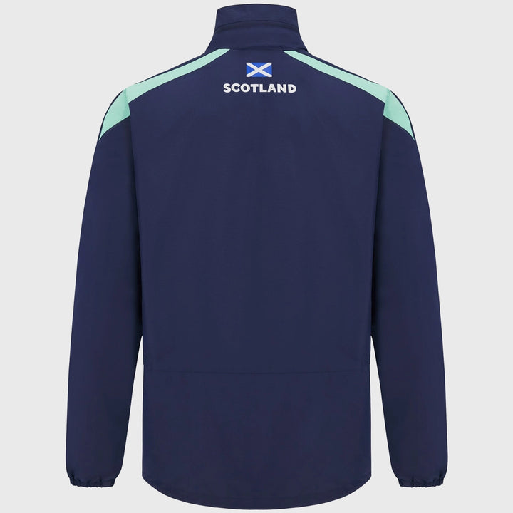 Macron Scotland Rugby Kid's Waterproof Jacket Navy - Rugbystuff.com