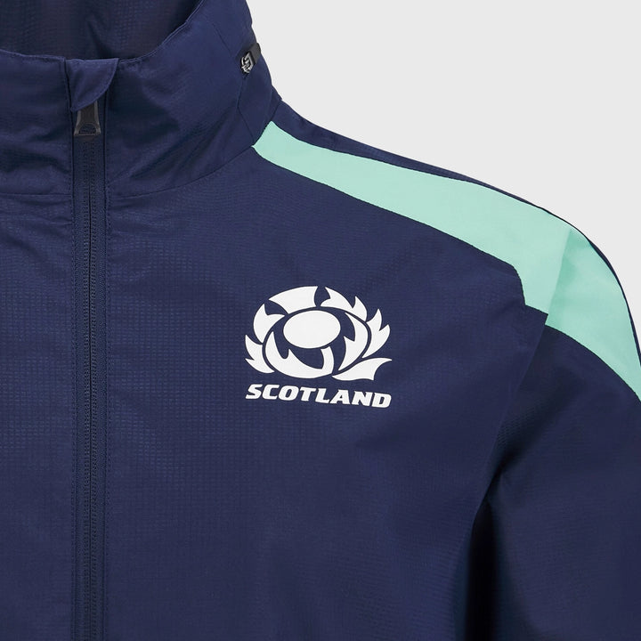 Macron Scotland Rugby Kid's Waterproof Jacket Navy - Rugbystuff.com