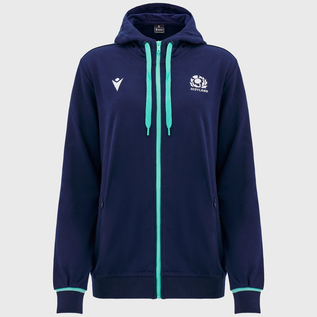 Macron Scotland Rugby Women's Full Zip Hoody Navy - Rugbystuff.com