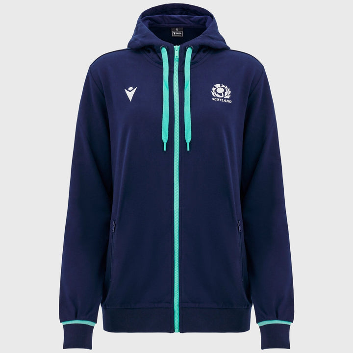 Macron Scotland Rugby Women's Full Zip Hoody Navy - Rugbystuff.com