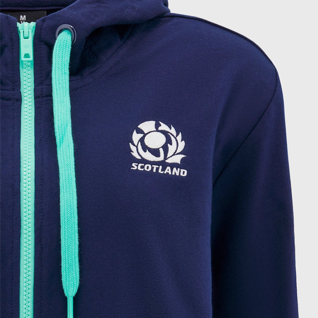 Macron Scotland Rugby Women's Full Zip Hoody Navy - Rugbystuff.com