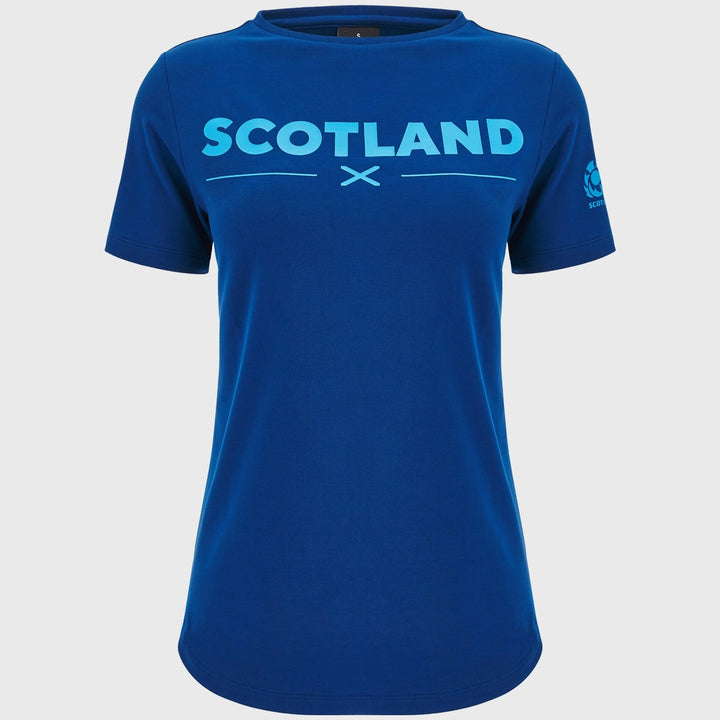 Macron Scotland Rugby Women's Leisure Cotton Tee Navy - Rugbystuff.com