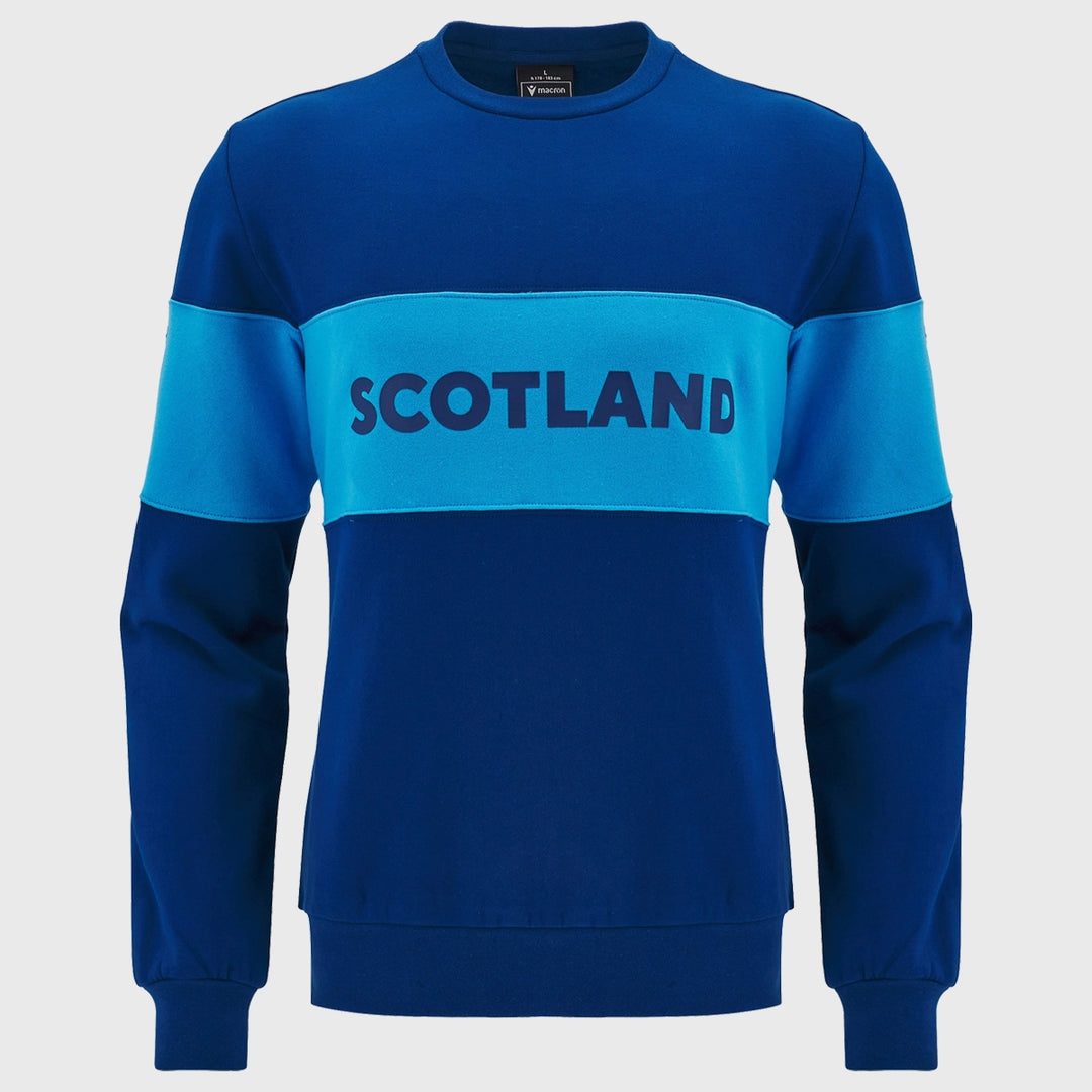 Macron Scotland Rugby Leisure Crew Sweatshirt Navy - Rugbystuff.com