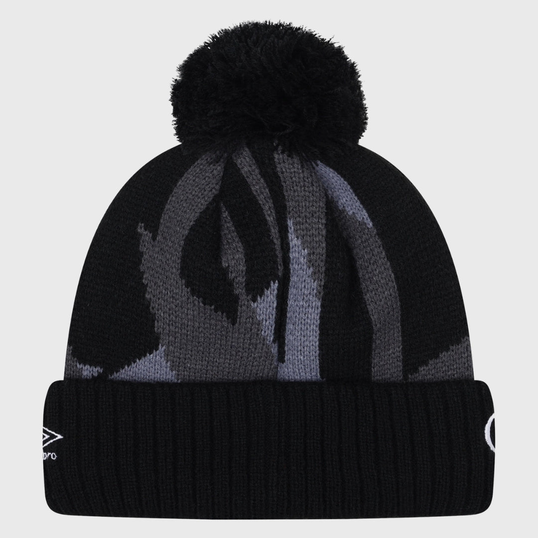 Umbro England Rugby Graphic Bobble Beanie Hat Black - Rugbystuff.com