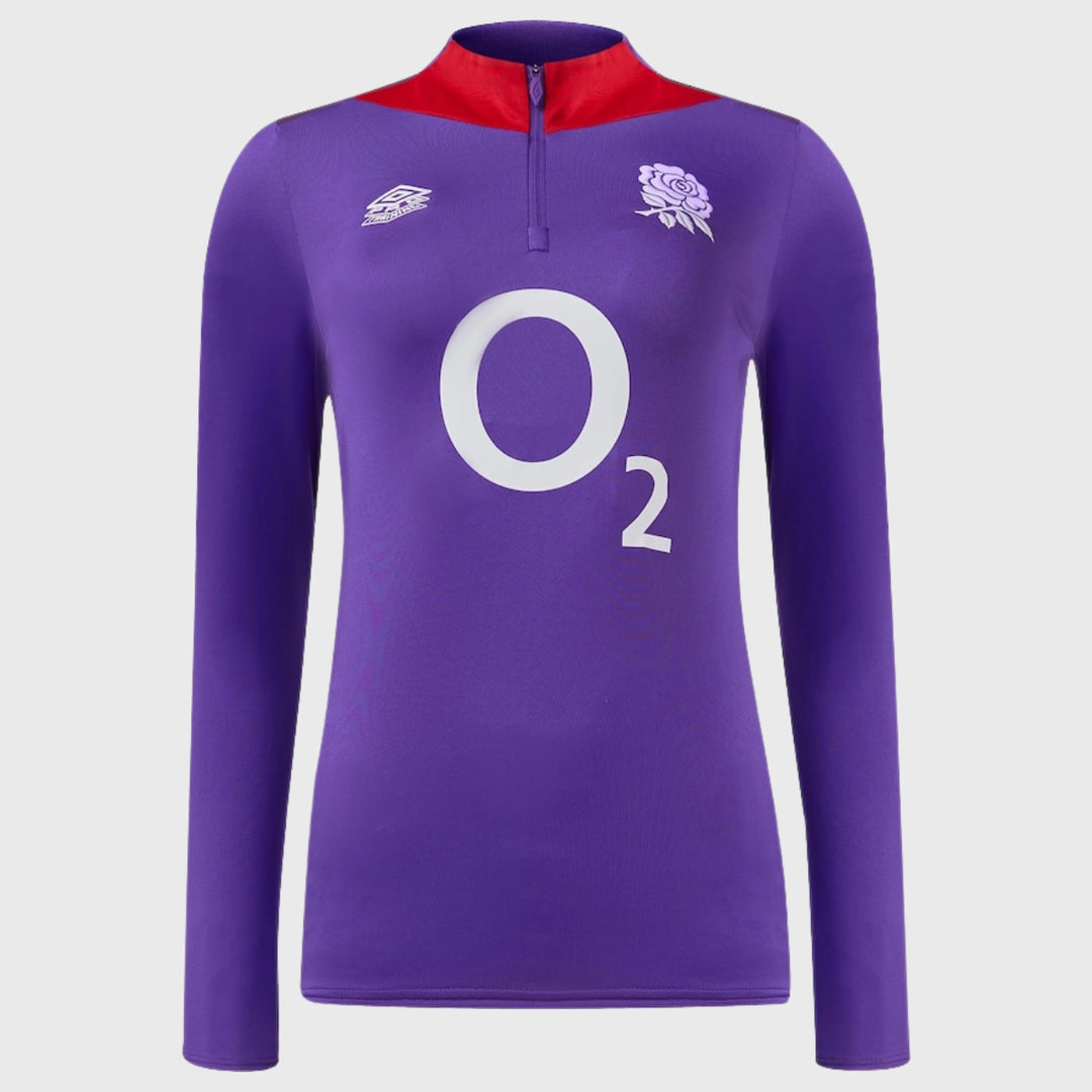 Umbro England Rugby Women s 1 4 Zip Mid Layer Top Prism Violet