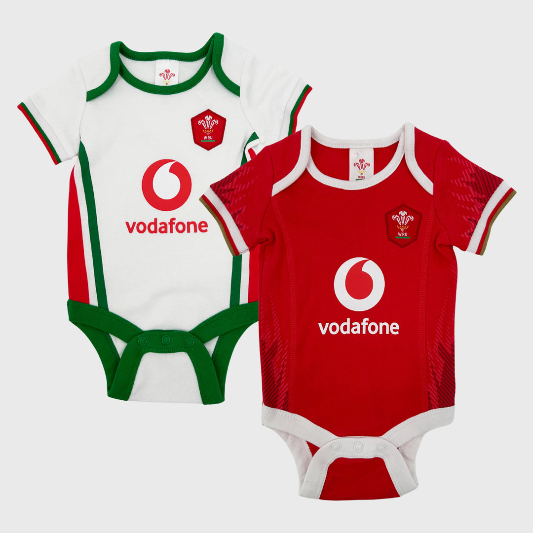 Brecrest Wales Rugby Baby Bodysuit 2 Pack 2024/25 - Rugbystuff.com