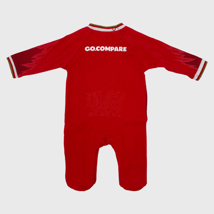 Brecrest Wales Rugby Home Baby Sleepsuit 2024/25 - Rugbystuff.com