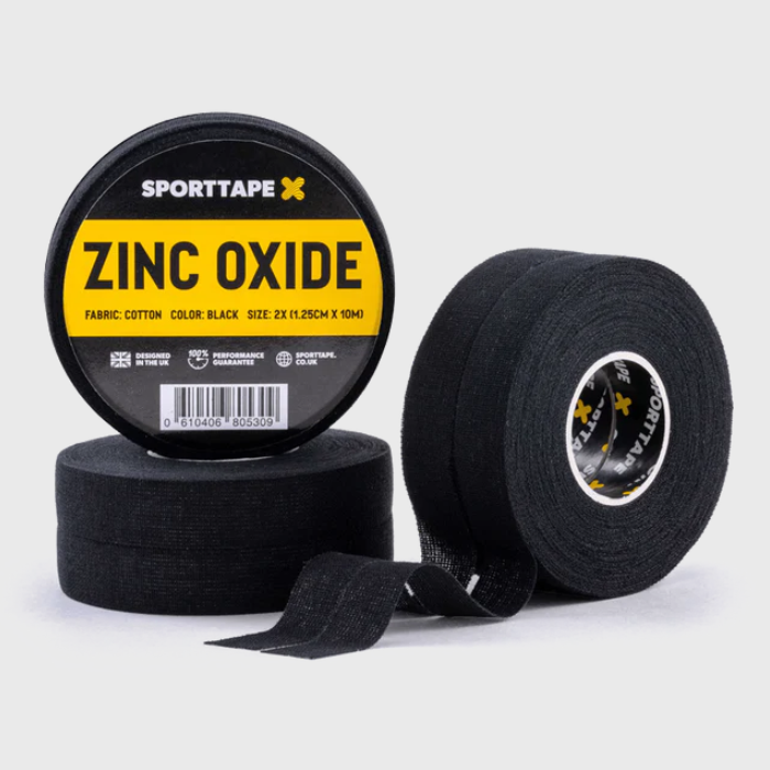 SportTape Zinc Oxide Tape Black 1.25cm x 10m 2 Pack - Rugbystuff.com