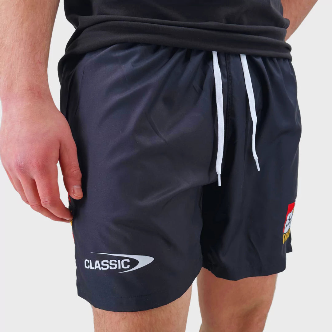 Classic Chiefs Super Rugby Performance Gym Shorts Black 2025 - Rugbystuff.com