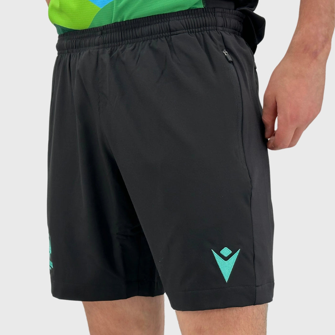 Macron Connacht Rugby Training Bermuda Shorts Black - Rugbystuff.com