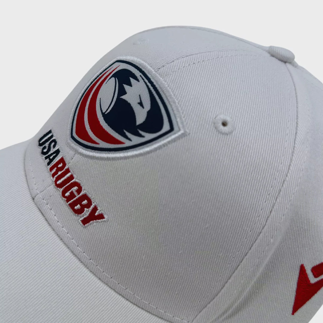 Macron USA Rugby Baseball Cap White - Rugbystuff.com