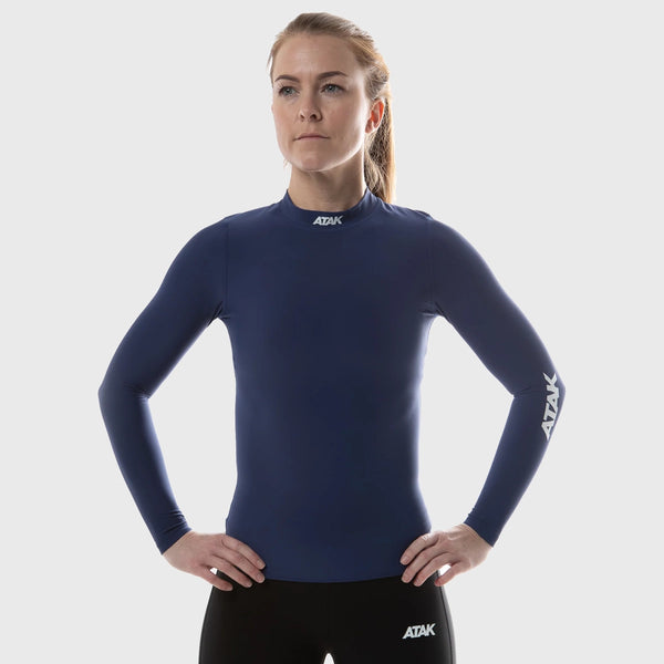 Atak Sports Unisex Long Sleeve Compression Shirt Navy Blue