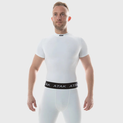 Atak Sports Unisex Short Sleeve Compression Top White