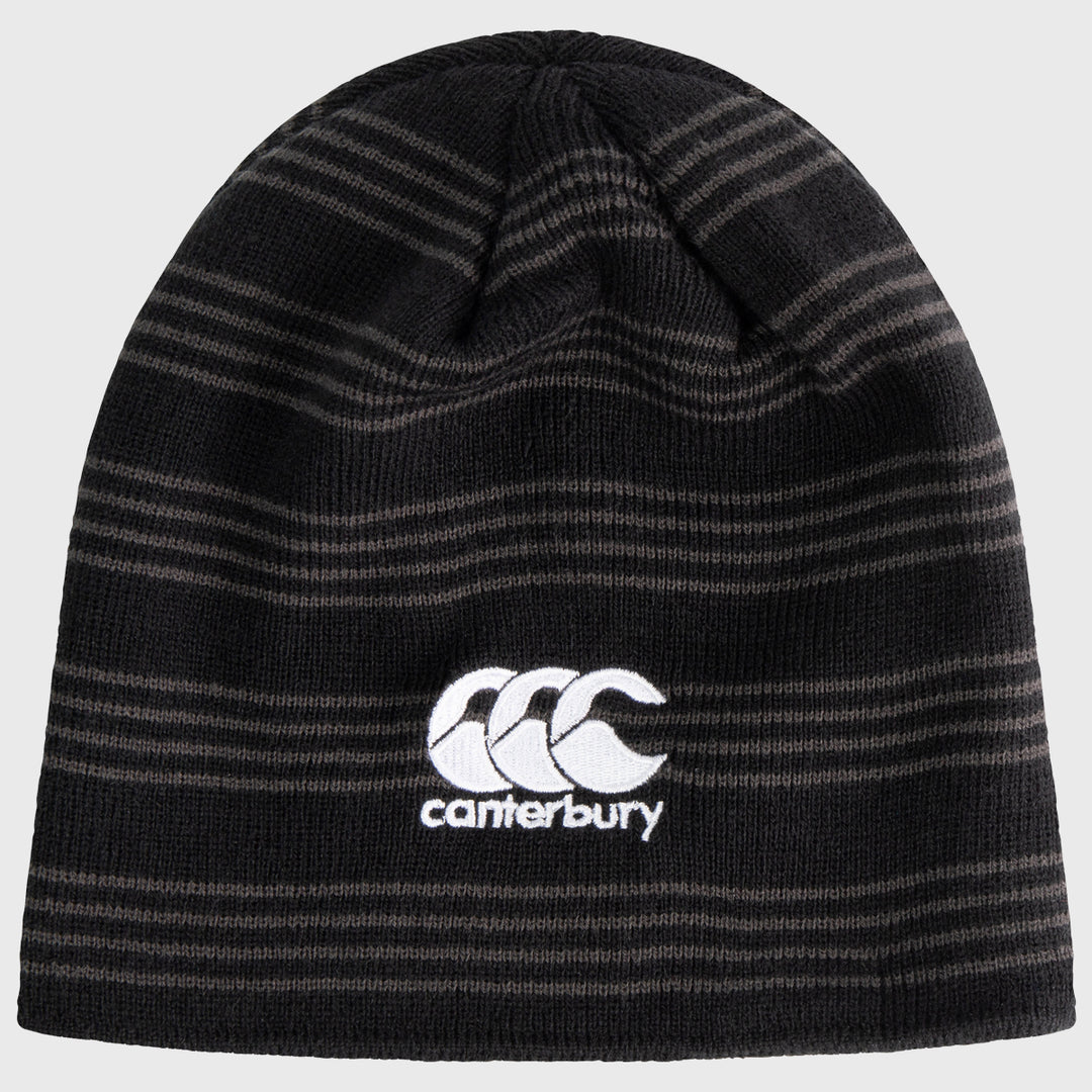 Canterbury Stripe Beanie Hat Black - Rugbystuff.com