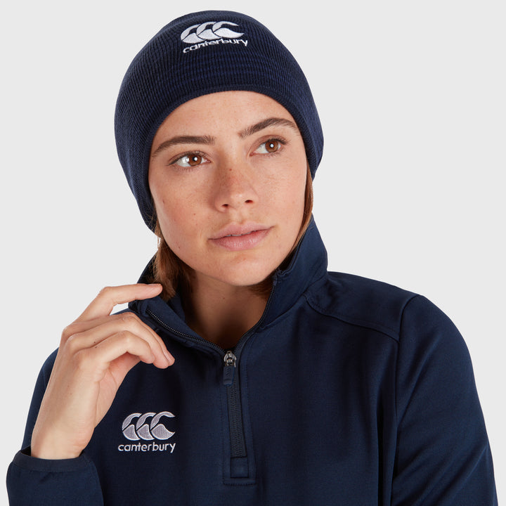 Canterbury Stripe Beanie Hat Navy - Rugbystuff.com