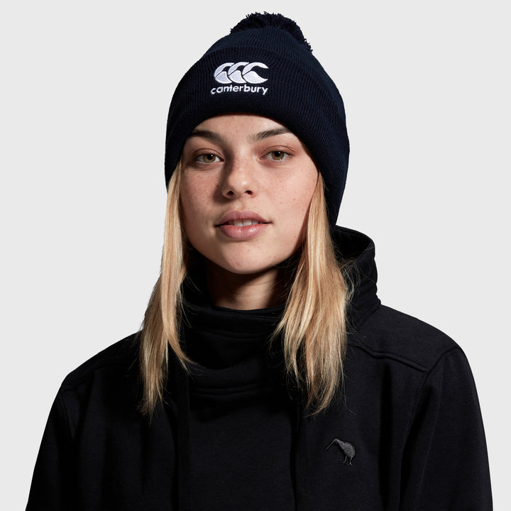 Canterbury Bobble Beanie Hat Navy - Rugbystuff.com