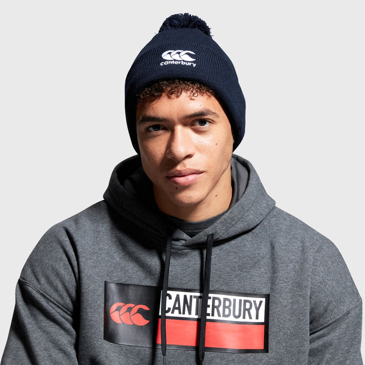 Canterbury Bobble Beanie Hat Navy - Rugbystuff.com